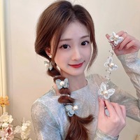 2025 mode tressé ligne téléphonique élastique corde bandeau de cheveux chouchous accessoires papillon téléphone fil cheveux cravates pour les femmes