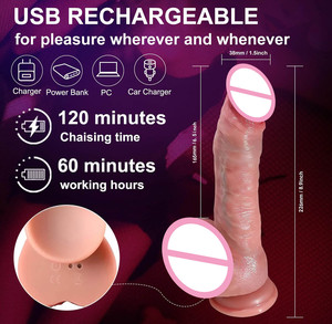 Consoladores Anales de silicona realista suave, clítoris, punto G, estimulación vaginal, Control remoto, calefacción, consolador de empuje, vibrador para mujeres - Product Image 6