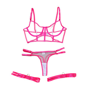 New High Quality Luxury See-Though Mesh Lingerie <b>Set</b> <b>Sexy</b> Fishbone <b>Bra</b> <b>Set</b> for Mature Woman - Product Image 5