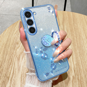 Funda de teléfono con soporte de anillo de brillo degradado de lujo para Samsung Galaxy S23 Ultra S22 Plus S21 FE A53 A13 <span class=keywords><strong>A33</strong></span> A54 cubierta de chapado suave - Product Image 2