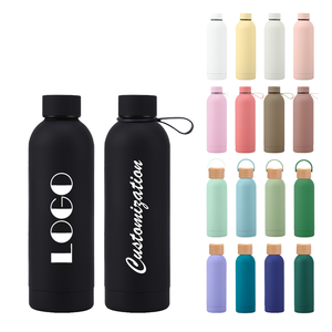 Botella de Agua de Viaje de 500 ml, Venta al por Mayor, Logotipo Personalizado, Termo de Acero Inoxidable de 750 ml, Botella de Agua Caliente con Revestimiento de Goma - Product Image 1