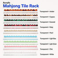 Support de Mahjong en Acrylique Transparent Personnalisé à Fond Plat, Dos Festonné 9 Couleurs, 2-en-1, 17,5-20 Pouces, pour Jeu de Société Américain, OEM ODM