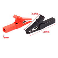 4Pcs/Set 55mm Alligator Clip with Banana Plug 4mm Test Probe Cable Clips Red & Black for Test Equipment
