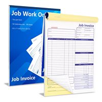 Bloc de papier autocopiant NCRCopy personnalisé en 2 feuillets, pour ordres de travail, factures et reçus de service, numéroté consécutivement, 8,5x11 pouces, 50 jeux