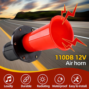 แตรลมรถยนต์สีแดง 12V ทำจากพลาสติก เสียงดัง สำหรับอัพเกรดและดัดแปลงยานพาหนะ - Product Image 2