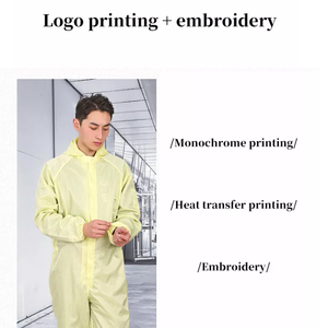 عالية الوضوح البرتقال الاستاتيكيه العمل ESD الملابس المخصصة بسحجاب إغلاق الجبهة معاطف السلامة مختبر بدلة واقية من الماء - Product Image 3