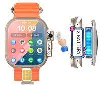 Montre connectée 5G 4G avec 2 batteries, caméra rotative, écran AMOLED, assistant vocal IA, téléchargement d'applications, Wi-Fi, GPS et carte SIM