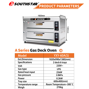 Four <span class=keywords><strong>à</strong></span> sole en acier inoxydable de haute qualité Southstar, 2 niveaux, 6 plateaux, pour restaurant, boulangerie, hôtel, pierres et céréales en option - Product Image 6
