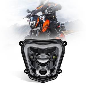 Pour <span class=keywords><strong>KTM</strong></span> <span class=keywords><strong>Duke</strong></span> <span class=keywords><strong>690</strong></span> 690R phares avant de moto Hi/Lo faisceau phare LED assemblage avec blanc DRL - Product Image 1