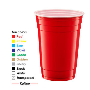 Doğum günü barbekü havuz partileri için 16oz renkli tek kullanımlık plastik içecek bardakları-parti Barware - Product Image 6