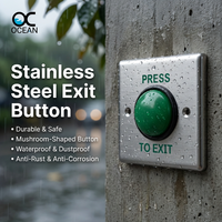 Bouton de sortie champignon à grande tête en acier inoxydable 12-36V 3A, étanche IP65, interrupteur de déverrouillage de porte NO NC pour portail extérieur/intérieur