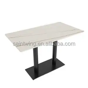 コーヒーテーブルマンゴーラウンドホワイトブラックステンレス鋼シングルチューブスクエアテーブルラウンドバンケットテーブル