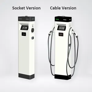 Konektor tipe-2 didukung Dual 7KW AC Comercial charge CE diakui soket kabel ganda AC Charging Pile Ocpp EV Charger