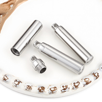 Colgante cilíndrico personalizado de acero inoxidable con tapa de rosca, tipo urna, caja de almacenamiento, impermeable, inalterable, accesorios de joyería conmemorativa DIY