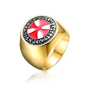 Custom Wholesale Men&#39;s Signet Dart Board Gold Ring enamel Man Ring
