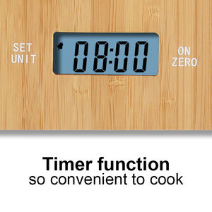 कारखाने CE Rohs रसोई खाद्य वजनी पैमाने घड़ी टाइमर फांसी हुक इलेक्ट्रॉनिक डिजिटल पैमाने भोजन रसोई पैमाने पर 15kg बांस - Product Image 3