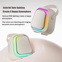 Mini Máquina de Karaoke Portátil para Niños, Altavoz para Fiestas con Dos Micrófonos Inalámbricos, Luz RGB de Colores, para Cantar en Casa, en Familia, al Aire Libre