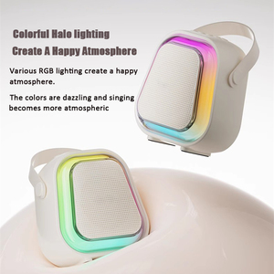 Mini Máquina de Karaoke Portátil para Niños, Altavoz para Fiestas con Dos Micrófonos Inalámbricos, Luz RGB de Colores, para Cantar en Casa, en Familia, al Aire Libre - Product Image 3