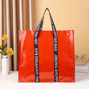 Whosale Reusable Waterproof Laminated <b>Polypropylene</b> Shopping Double Handle Red Pp Woven Tote <b>Bag</b> With Custom Printed Logo - Product Image 4