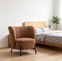 Fauteuil plissé vertical marron, fauteuil d'appoint haut de gamme rembourré, fauteuil de loisirs polyvalent pour la maison/l'hôtel/le café