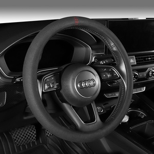 Cubierta de volante de gamuza para coche, accesorios interiores universales para coche de automovilismo suave, Protector para mujer y hombre - Product Image 4