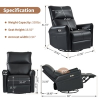 Fauteuil inclinable multifonctionnel pivotant et à bascule en PU, style moderne, avec fonction de levage électrique, pour salon et loisirs – Stock USA
