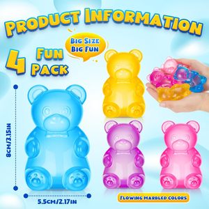 Wholesale Custom Bear <b>Squeeze</b> Bear Maltose Fidget Stress <b>Ball</b> Toys Custom Logo Printed Unisex Products Transparent Sugar Bear - Product Image 2