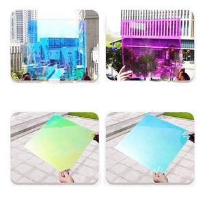 Film de verre holographique à effet arc-en-ciel moderne, auto-adhésif, en PET, changeant de couleur, anti-UV, isolation thermique pour fenêtre - Product Image 2