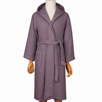 Peignoir de luxe en coton pour hôtel et spa avec capuche, longueur mi-mollet, super doux, pour femme, idéal pour les vacances et Airbnb, vente directe usine