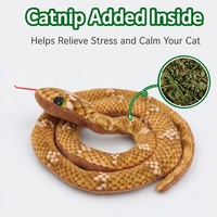 En stock, vente en gros, personnalisable : Jouet interactif pour chat en peluche souple, réaliste, en forme de serpent, avec herbe à chat, sonore et qui couine