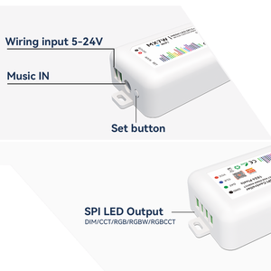 Controlador LED SPI de malla MX7W, 1024 píxeles, control por aplicación WiFi, DC5-24V, 5 en 1, RGB CCT, regulador de intensidad, control por voz, 30m - Product Image 4