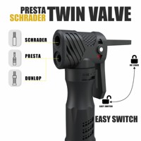 Pompe à air portable mini haute pression en aluminium pour vélo avec valve intelligente et levier de valve en plastique