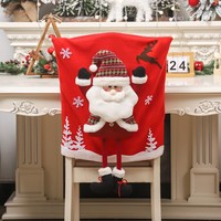 Housses de chaise de Noël avec motif Père Noël et bonhomme de neige pour banquets de mariage, salles à manger d'hôtel et décorations de fêtes