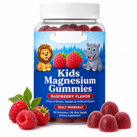 Gummies de citrate de magnésium pour enfants, saveur framboise, complément apaisant et relaxant pour la santé cardiaque et nerveuse, soutien musculaire, amélioration de la mémoire