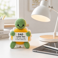 Turtle Amigurumi au crochet fait main, mini peluche tricotée, cadeau d'accompagnement émotionnel pour la Fête des Pères, la Fête des Mères, décoration intérieure