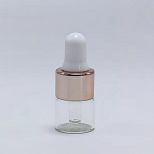 1ml 2ml 3ml 5ml Amber Transparent Mini Glass Tube Essential Oil <b>Dropper</b> <b>Bottle</b> with Rose Gold Cap - Product Image 5