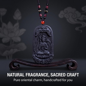 สร้อยคอ ambergris Akasagarbha Buddha MEDALLION สร้อยคอมั่งคั่งเสน่ห์ทางจิตวิญญาณของขวัญยันต์ที่มีกลิ่นหอม - Product Image 1