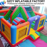 Château gonflable commercial en PVC coloré avec toboggan, certifié CE, taille personnalisable, installation facile pour la location événementielle