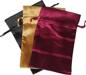 Pochettes en satin de soie doux, sacs d'emballage durables pour perruques, mèches et extensions capillaires pour filles, avec logo sérigraphié, pour le rangement de bonbons - Product Image 4