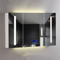 Armoire de toilette intelligente noire à LED avec rangement pour mouchoirs, organisateur mural pour hôtel