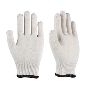 Guantes de algodón industriales blancos de punto sin costuras de calibre 10 Guantes DE TRABAJO resistentes - Product Image 4