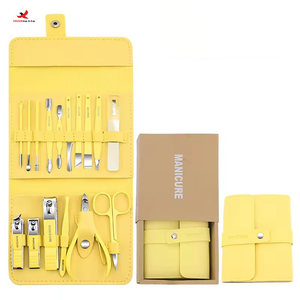 Professional 16-Piece Stainless Steel PU Leather Case Manicure Pedicure Tools <b>Set</b> Includes 16-in-1 <b>Nail</b> Clipper-Bulk Mixed Order - Product Image 1