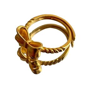 Anillo con Lazo Dorado, Joyería Electrochapada, Regalo de Moda para Mujer, Diseño de Nube Auspiciosa - Product Image 5