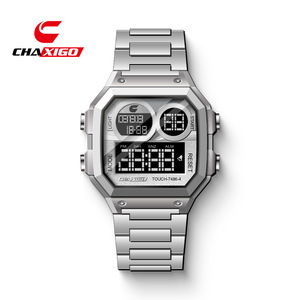นาฬิกาข้อมือผู้ชาย CHAXIGO 7486 แบรนด์แฟชั่น ดีไซน์สี่เหลี่ยมผืนผ้า สายสแตนเลส พร้อมไฟกลางคืน สำหรับผู้ชาย Reloj Hombre - Product Image 6