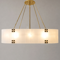 Lustre suspendu moderne pour résidence, abat-jour en verre blanc, fil de suspension doré, pour salle à manger, décoration de plafond de maison