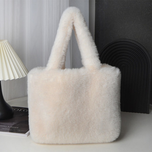 Winter Soft <b>Large</b> Furry Shoulder plush bag plush tote bag plush bags for women - Product Image 3