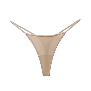 Tanga Básica de Talle Bajo con Estampado de Cebra/Leopardo, Cómoda, con Tirantes Finos, Lencería de Seda Helada, Logotipo en la Cintura - Product Image 6