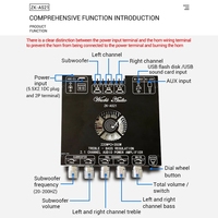 ZK-AS21 subwoofer à tonalité haute et basse 220W * 2 + 350W 2.1 canaux TPA3255 BT module de carte d'amplificateur de puissance numérique