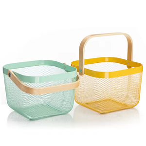 Panier de rangement en métal à mailles métalliques pour pique-nique, fruits et aliments, portable et tendance - Product Image 4