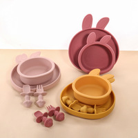 Vaisselle en silicone de haute qualité pour bébé, ensemble de bols et assiettes pour l'alimentation des enfants